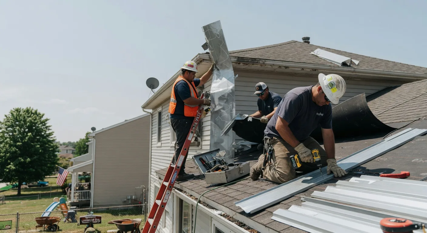 Storm Damage Metal Roof Repair in Burlington, PA